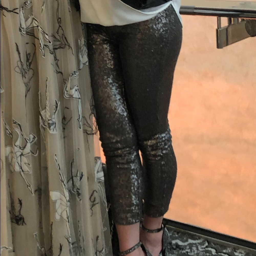 Silver sequin pants